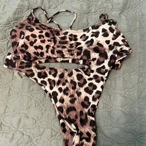 SHEIN cheetah bikini set